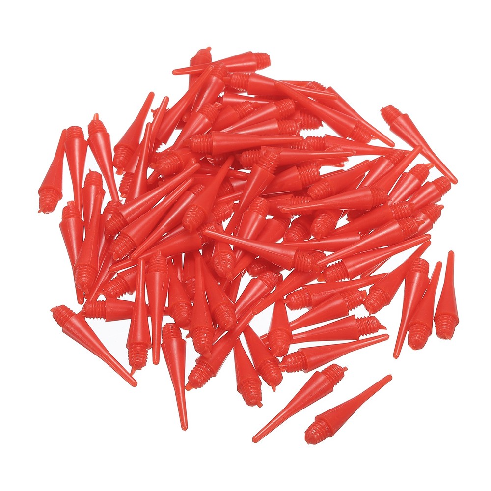 Plastic Dart Tips, 100 Pack 2BA Thread Soft Dart Tips, Red