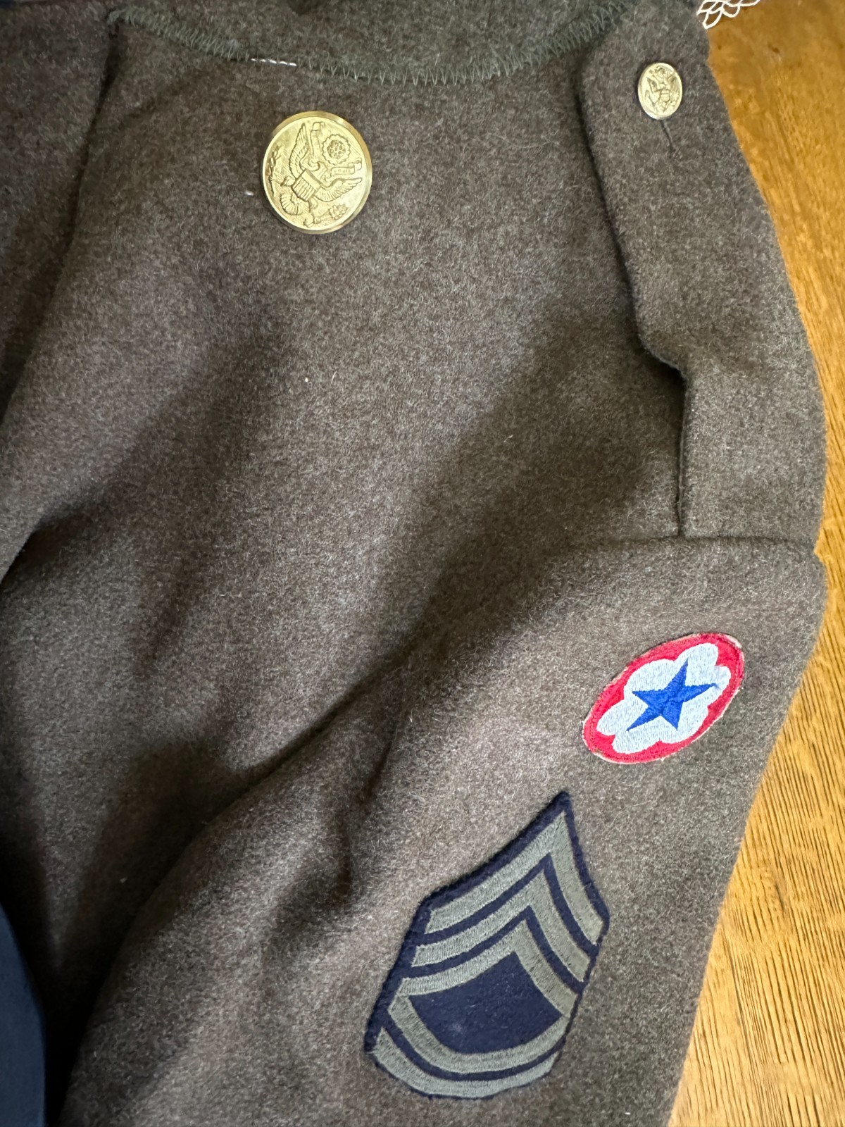 WWII 63rd Infantry Div Named Officer Uniform Overcoat Jacket Ribbon Medal Photo