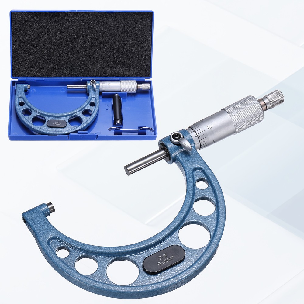 Outside Micrometer, 2-3inch Range 0.0001" Accuracy, Blue