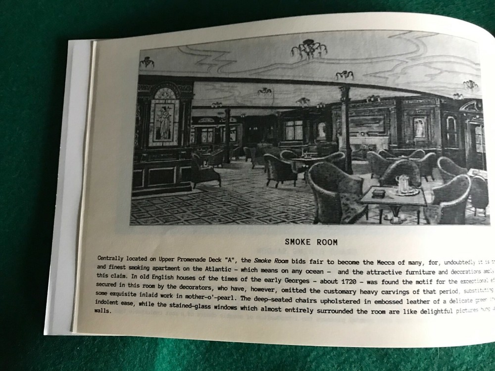 RMS OLYMPIC FIRST CLASS ACCOMMODATIONS BOOKLET 1911 REPLICA