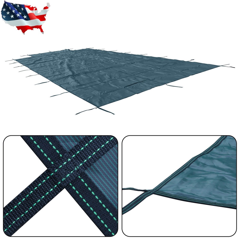 Rectangular 22×42FT In-Ground Swimming Winter Pool Cover With 4×8FT Center Step