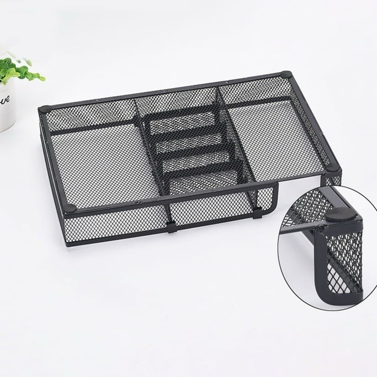 Desk Drawer Organizer Tray with Adjustable Compartments, Metal Mesh