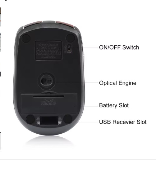 2.4GHz Wireless Optical Mouse Mice USB Receiver For PC Laptop Computer DPI Block