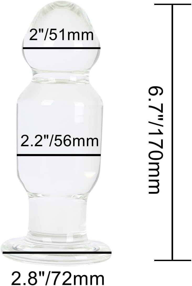 6.7" Large Glass Anal Plug Trainer Big Crystal Butt Plug Stimulator for Advanced