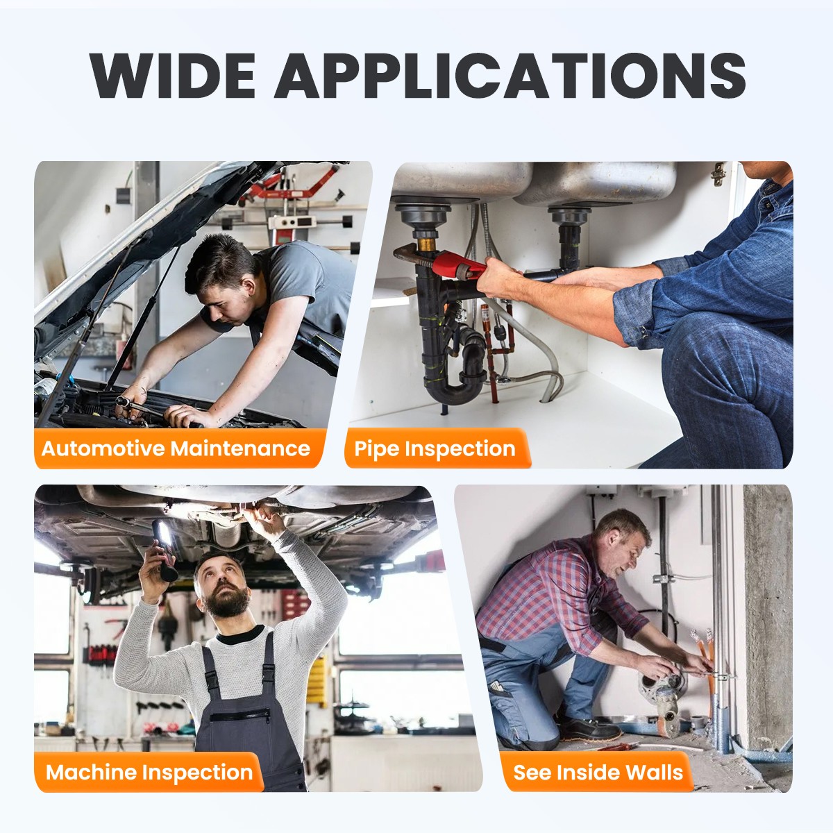 3.9MM Hose Borescope Camera Endoscope Inspection Camera with Light Imaging Kit