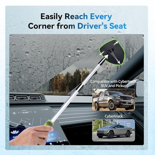 XINDELL Extendable Windshield Cleaner for Car, Long Handle Car Interior Green