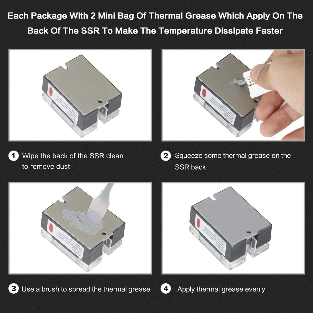 CG Solid State Relay SSR-40DA DC to AC Input 3-32VDC to Output 24-480VAC 40A Sin