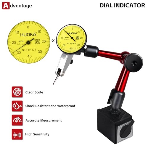 Shockproof Dial Indicator with Adjustment Flexible Strong Diameter: 32mm