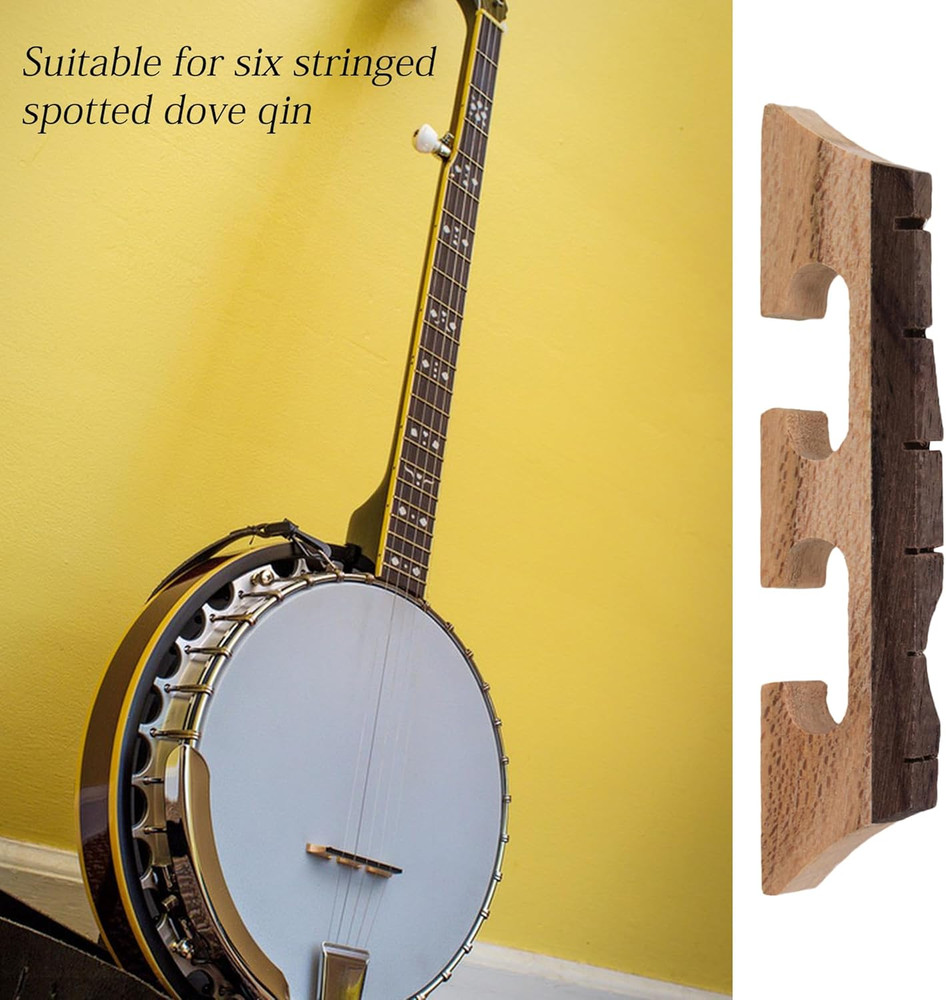 Maple Ebony Bridge 6 String Banjo Replacement