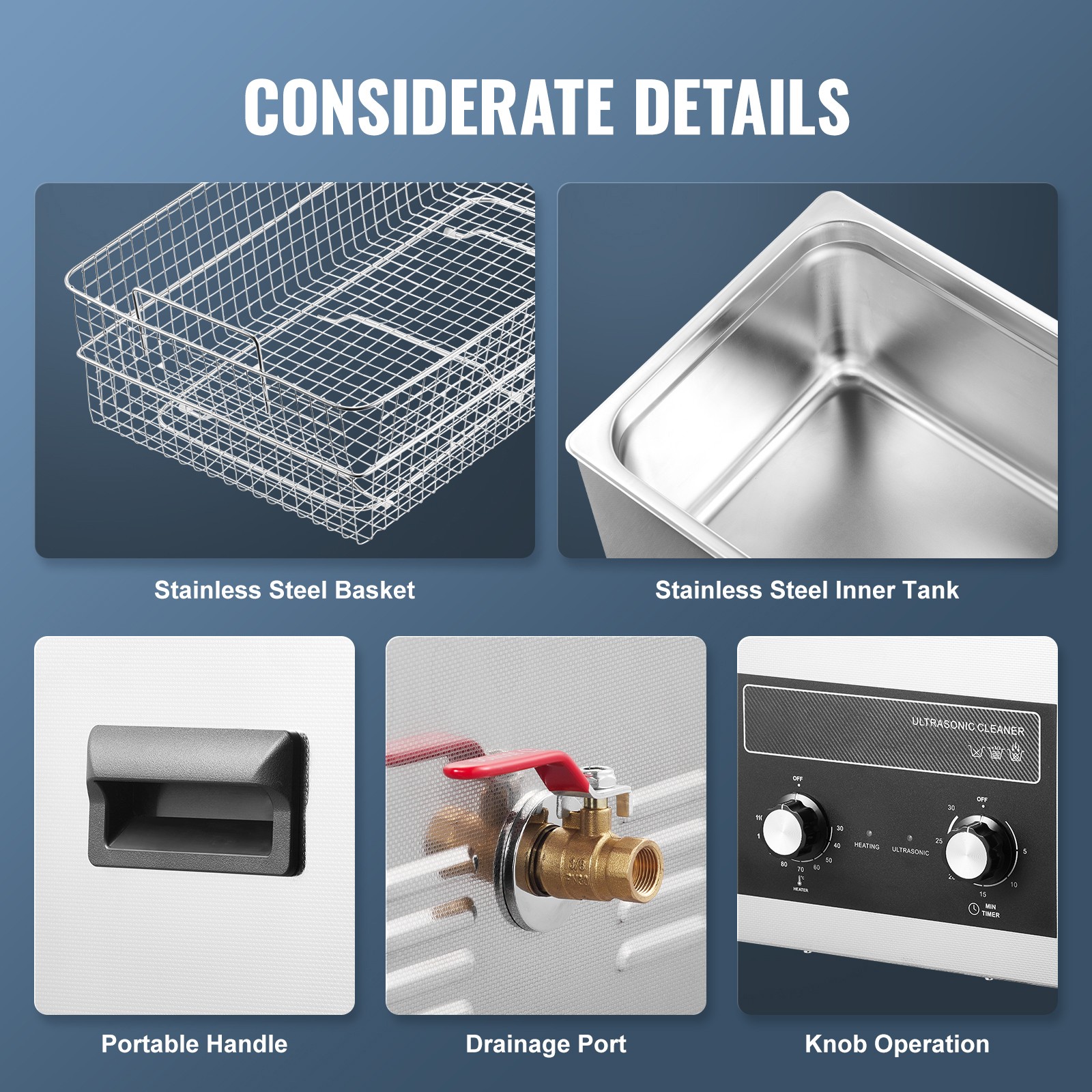 30L Ultrasonic Cleaner with Heater Timer & Basket Digital Sonic Machine