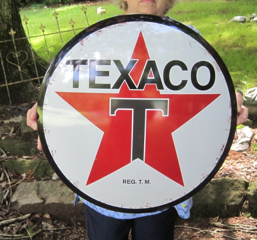 TEXACO 16" Metal Button Dome Advertising Sign