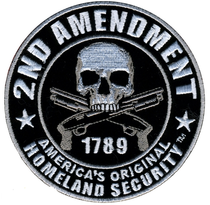 2ND AMENDMENT Patch Large Patch Iron On Back Patch HOMELAND SECURITY SKULL