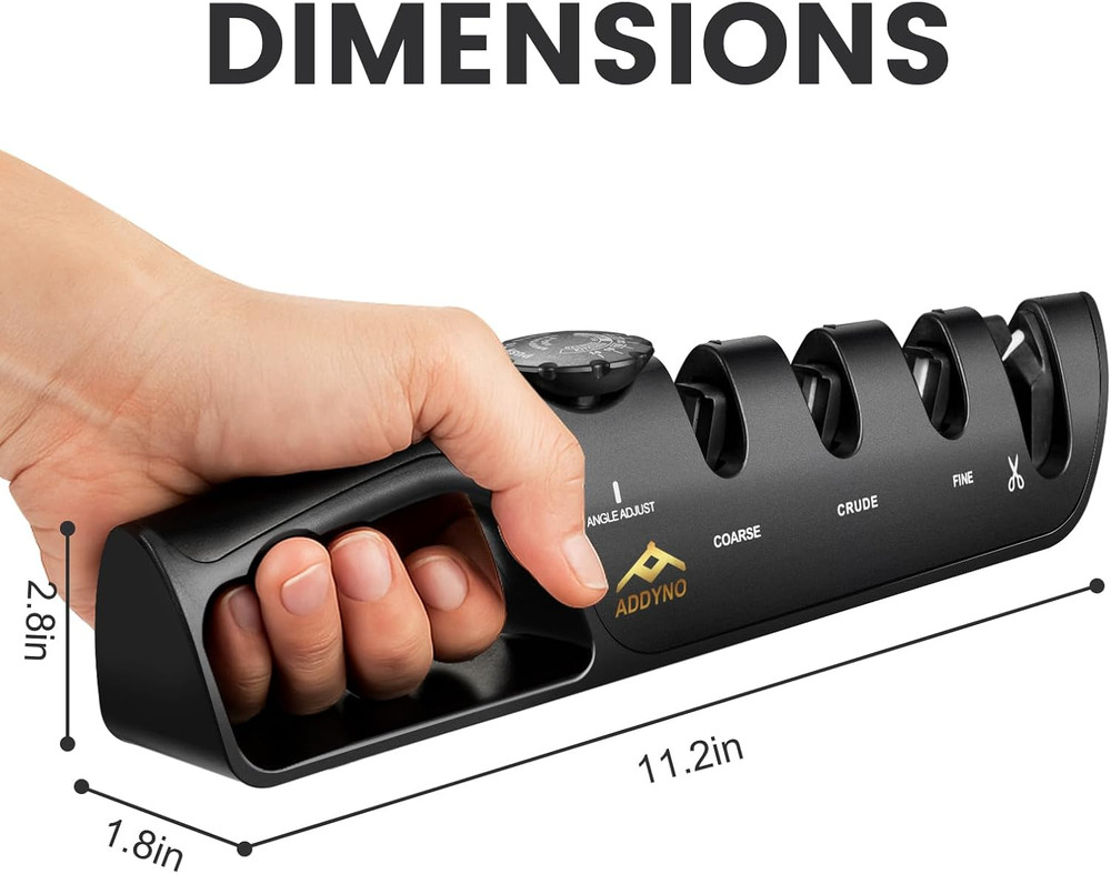 4In1 Knife Sharpener with Angle Guide, Adjustable Edge,3Stage Coarse�Sharpen�...