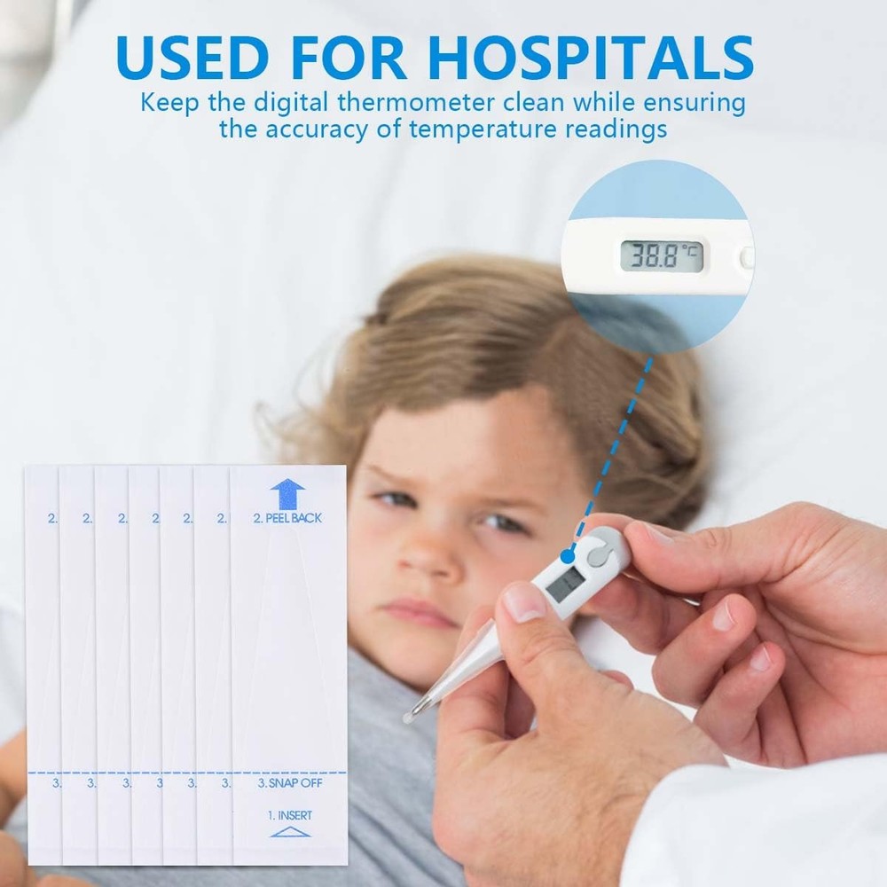 Digital Thermometer Probe Covers 100 Pack Clear Disposable Temperature Sleeves