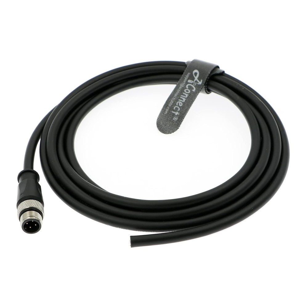 M12 A-Code 4 Pin Male Aviation Socket Electrical Cable DIY for Industrial Camera