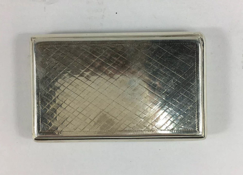 Antique 1844 Victorian Edward Smith Solid Silver Snuff Box Gilt Interior 48.2g
