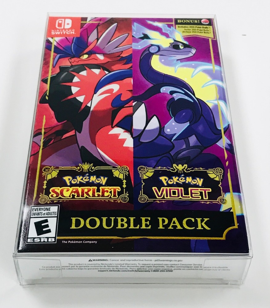 1 Box Protector Only For POKEMON SCARLET & VIOLET Nintendo Switch Double Pack