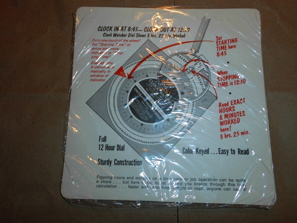 MANUAL HOURS CALCULATION DEVICE POOR MANS SUBSTITUTE FOR COMP TIME CLOCK