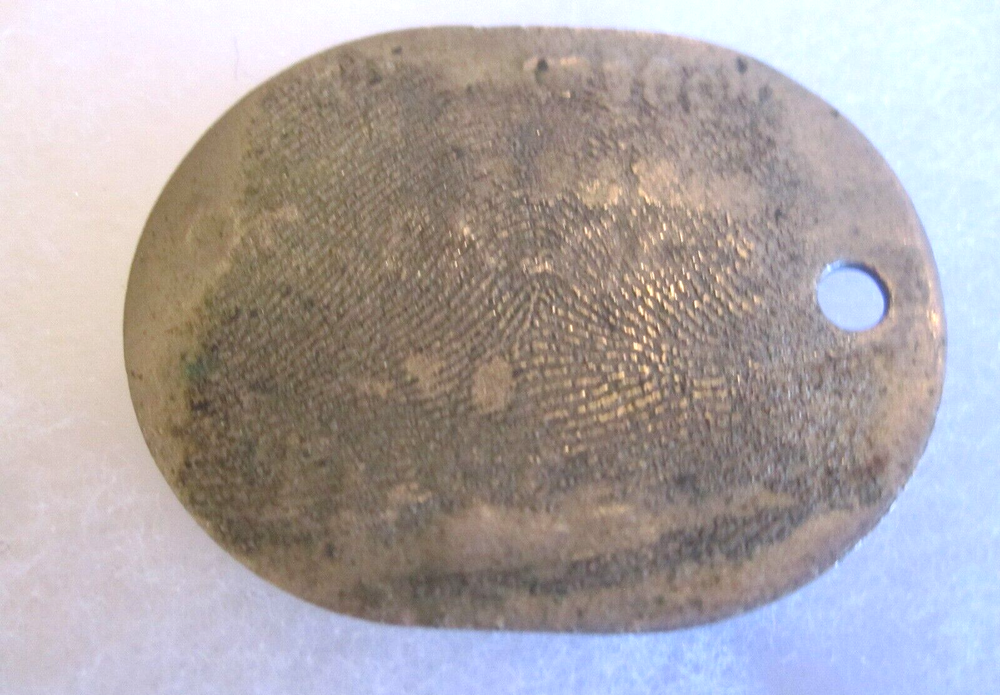 USN - 1941 DOG TAG for ROBERT E. BUTLER with Thumbprint on the back