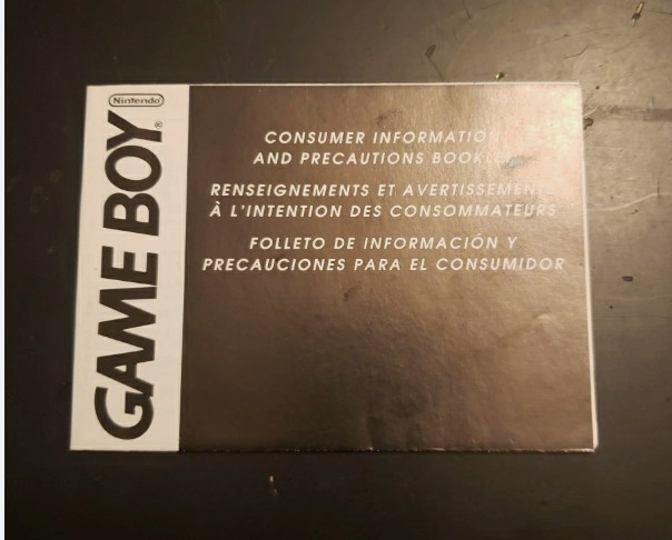 Game Boy Consumer Information Precautions Booklet DMG-USA-4 Insert Only