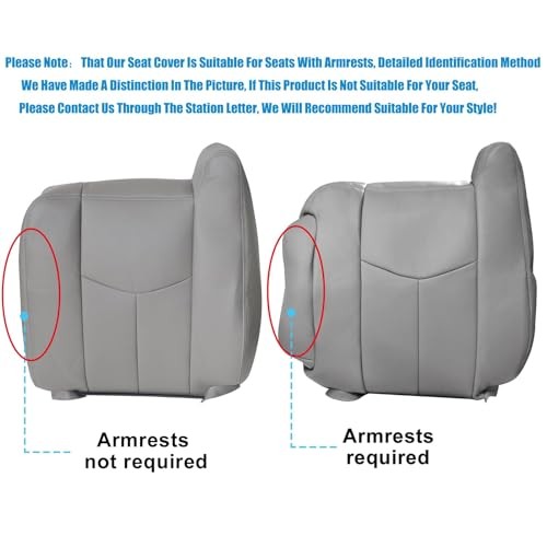 Driver Side Bottom Replacement Leather Seat Cover 922 Light Compatible Gray