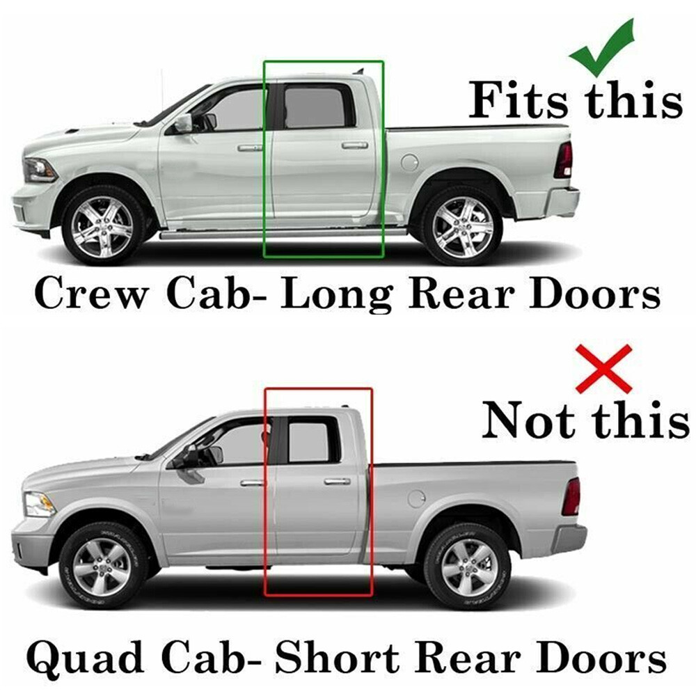 In-Channel Window Visors Sun Rain Guards For GMC Sierra 1500 Crew Cab 2019-2025