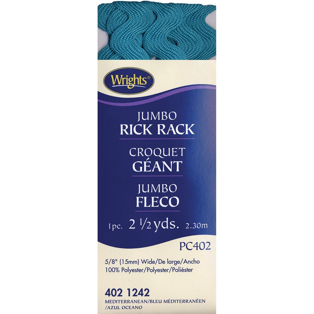 Jumbo Rickrack 5/8"X2-1/2yd Mediterranean