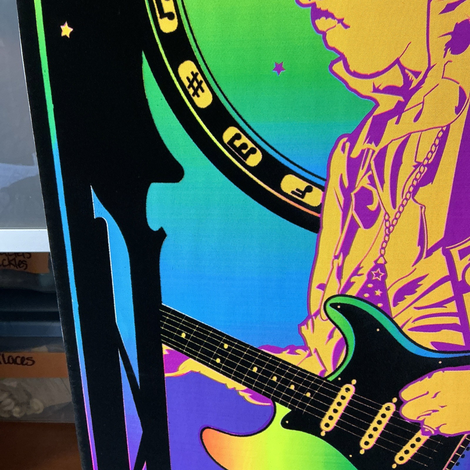 Vintage Hendrix Black Light Flocked Poster 21.5”x33”