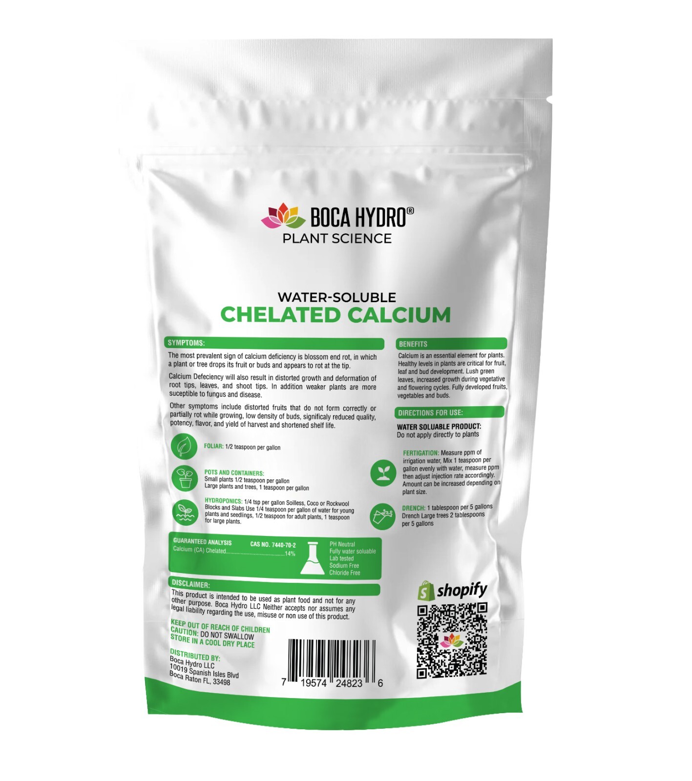 Boca Hydro Chelated Calcium 14% EDTA Water Soluble Nutrient Fertilizer