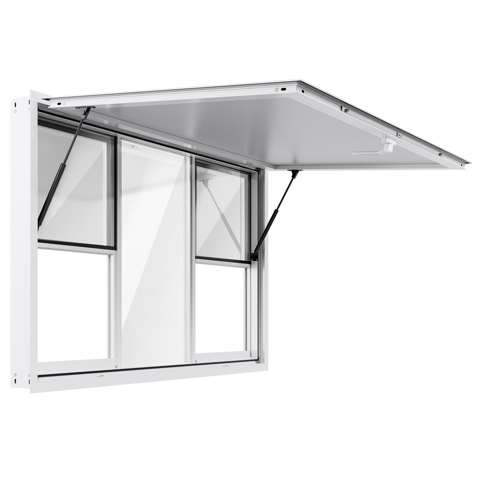 Uimoso 60x36in Concession Food Truck Service Window with Aluminum Alloy Awning