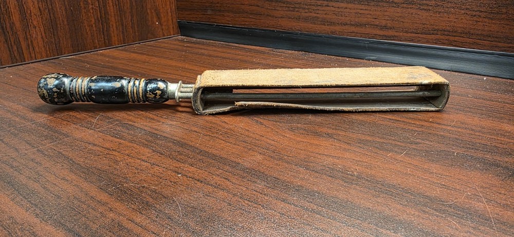 Antique Leather Blade Strop Razor Sharpener Wood Handle
