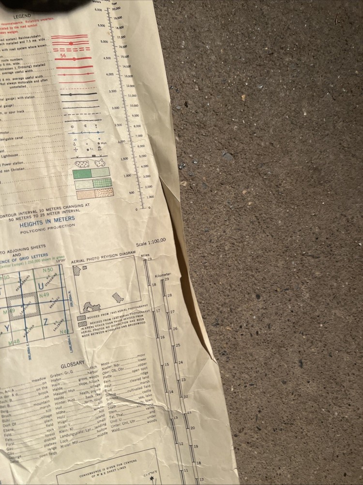 WW2 US Army Map Landshut Germany 1943 (DD92