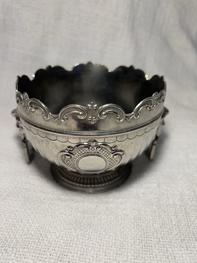 Victorian Style Monteith Bowl Hallmarked Silverplate