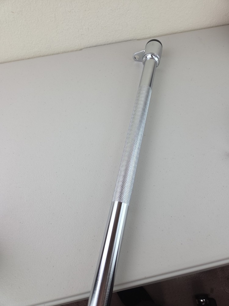 48" Straight Curl Lat Pull Down Bar with Revolving 2 Hook For Dual Pull Trainer