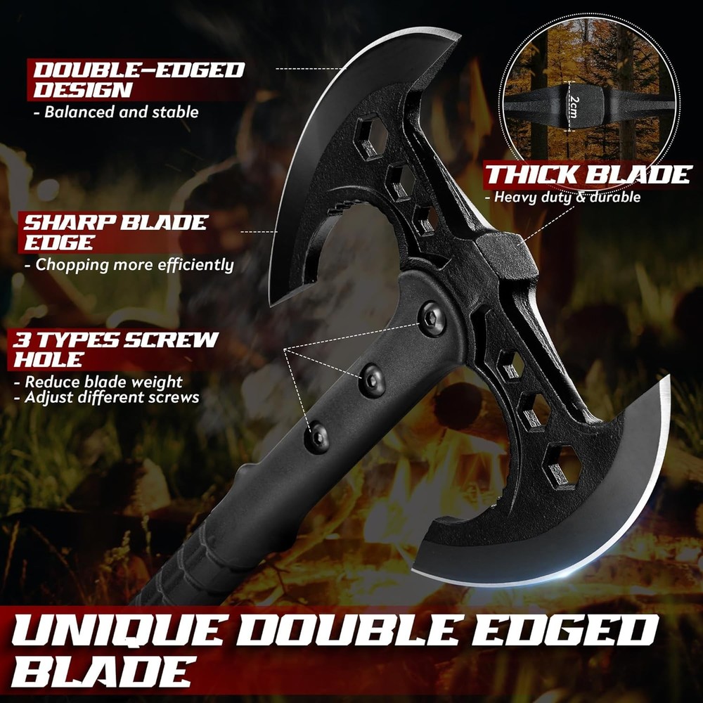 Professional Throwing Axe Set – 2-Pack 16" Throwing Hatchet Set W/ Sheaths