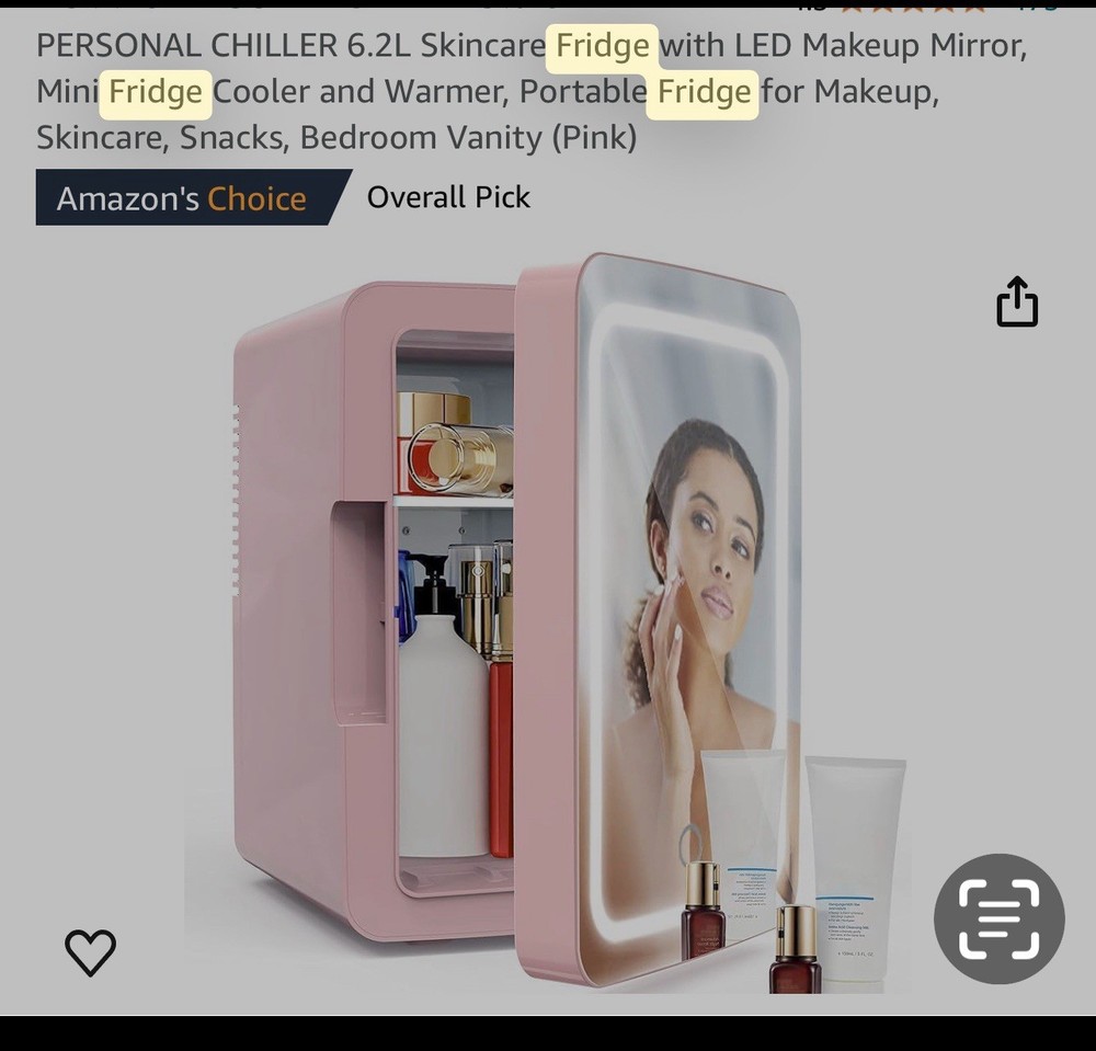 Mini fridge W Mini Makeup Mirror LED