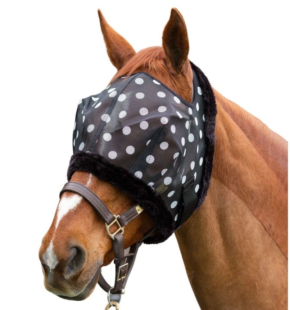 Mackey Equine Dandy Dot Print Fly Mask - Medium, Large, XLarge