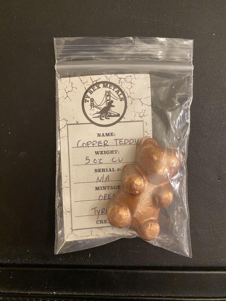 Hand Poured Copper Bear 5 Ounce