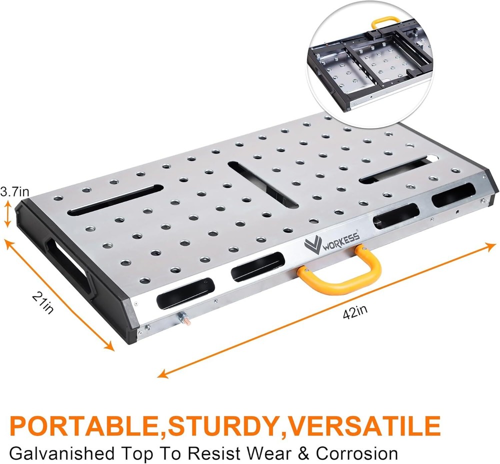 Metal Welding Table Folding 1000 lbs Load Capacity Workbench, Adjustable 7 Level
