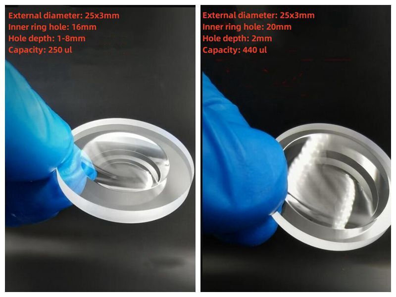 1PC 25*3mm Single Concavity Circular Concave Cavity Microscope Slide