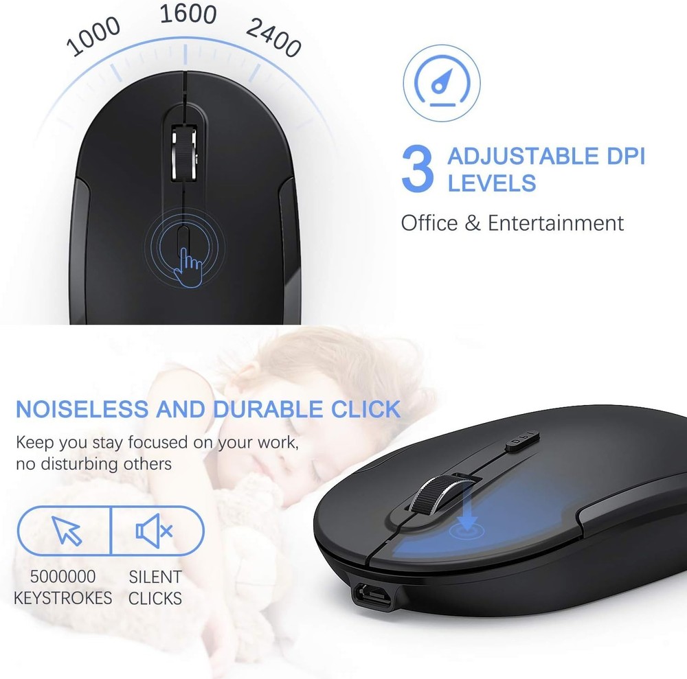 Elegant Rechargeable Wireless Keyboard & Mouse with Hot Keys for Windows Devices