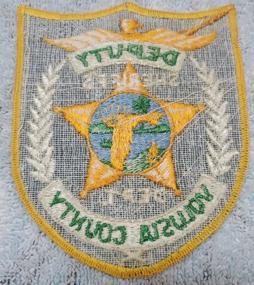 Vtg Obsolete Volusia CO Florida Deputy Sheriffs Patch W/ Note