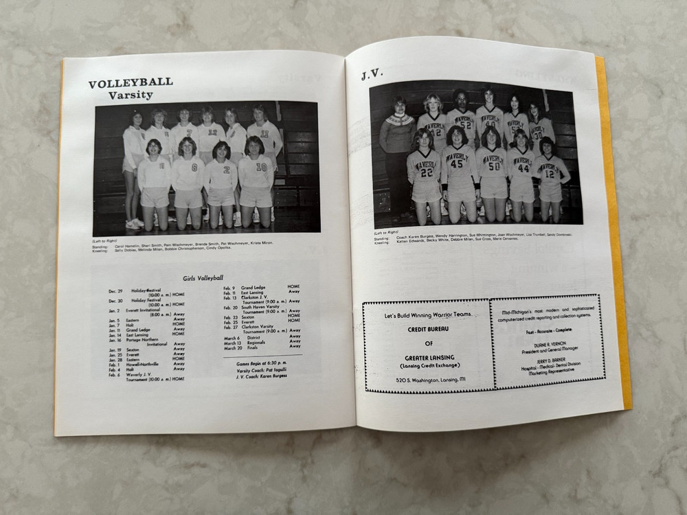 Lansing (MI) Waverly High School, Souvenir Athletic Program, Fall-Winter 1981-82