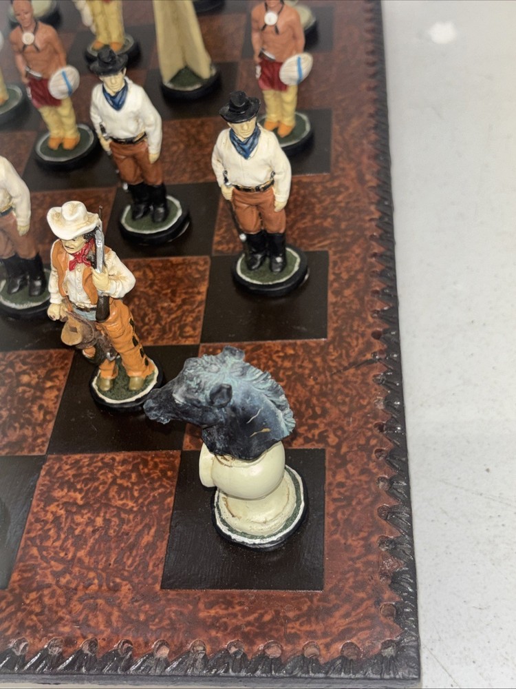 Vintage Cowboys Vs Indians Chess Set- Complete