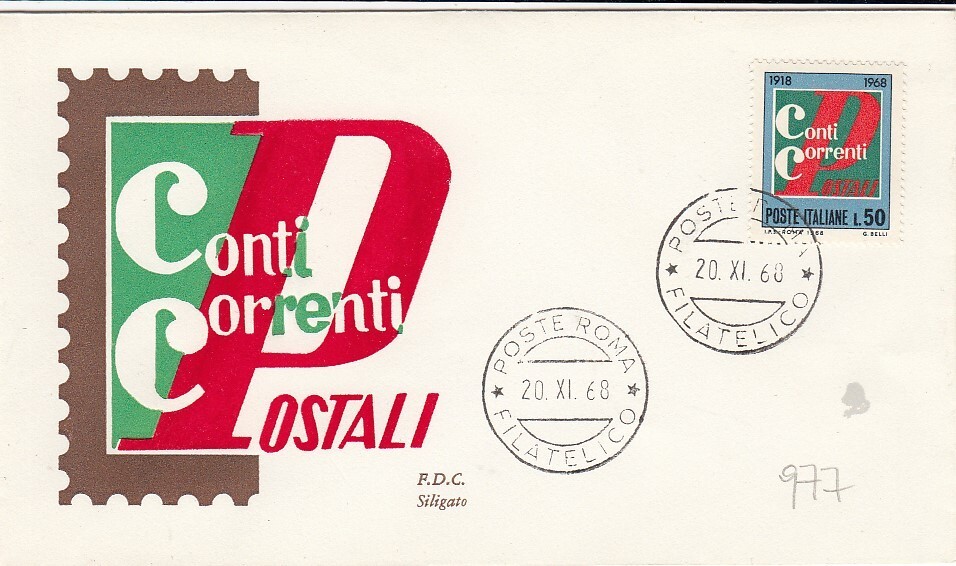 20/11/1960- FDC FIRST DAY "POSTAL CURRENT ACCOUNTS" (L977)