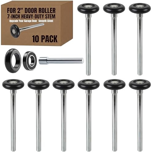 Set Spark 10 Pack 7" Stem 2" Sealed Nylon Garage Door Rollers, Ultra Quiet &