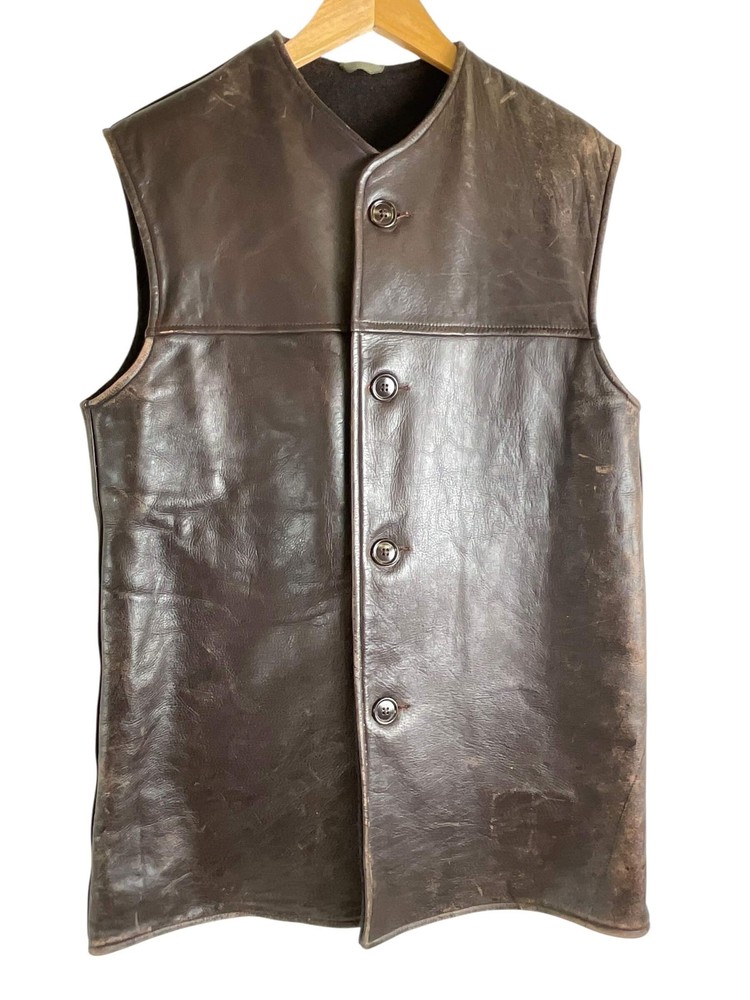 WW2 Canadian Army Leather Jerkin Size Medium Dated 1943