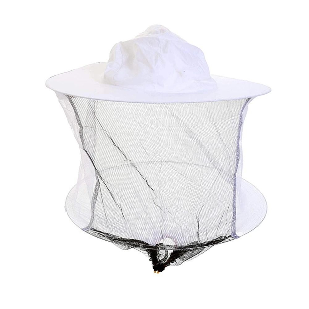 White Beekeeping Hat Double Wire Veil Beekeeper Helmet Breathable Bee Keeping