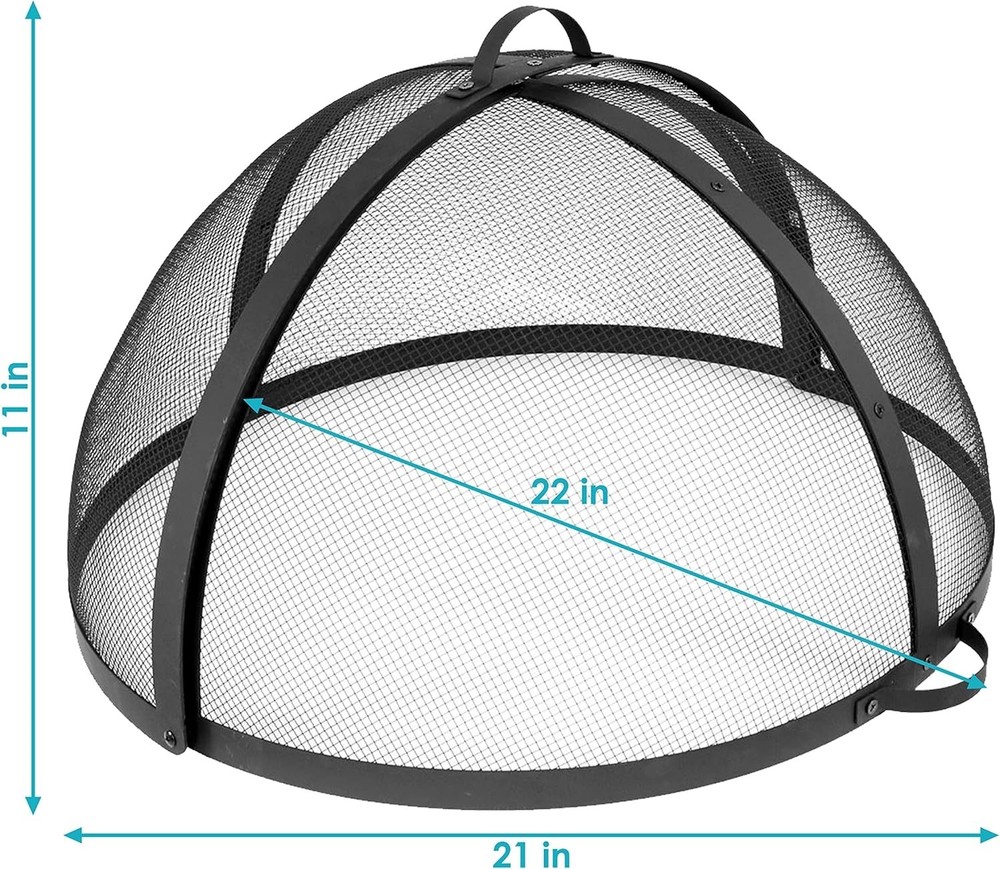Contemporary 22-Inch Fire Pit Spark Screen with Easy Access - Backyard Essential