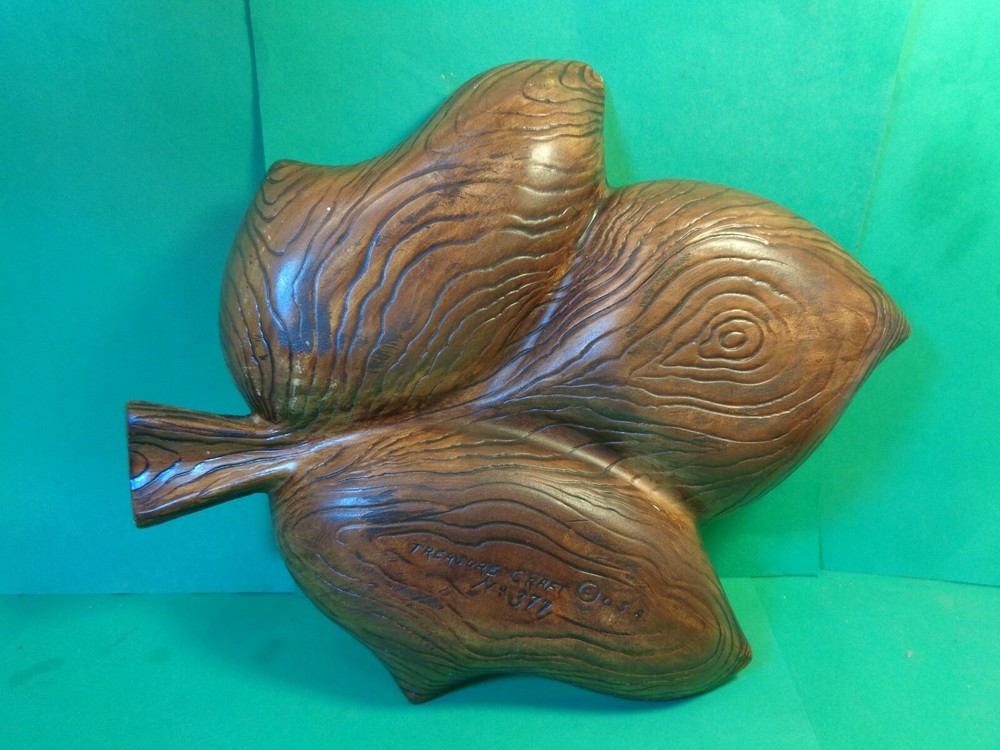 Sectional Leaf Pattern Serving Tray/Dish, #377, Treasure Craft (Used/EUC)